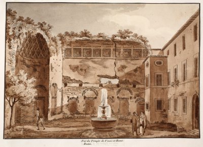 Vista del Templo de Venus y Roma, ruinas, 1833 de Agostino Tofanelli